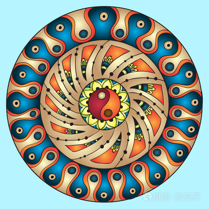 曼荼罗.圆形装饰图案