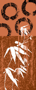 禅圆和竹老式的海报背景图片