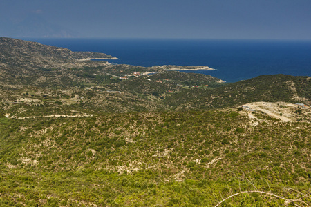 遮阳伞和景观，Chalkidiki，遮阳伞和，中央马其顿