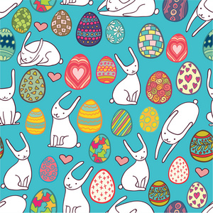 图案的彩蛋和兔子无缝模式