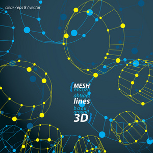 集的 3d 网格缸抽象对象上黑暗高建群孤立