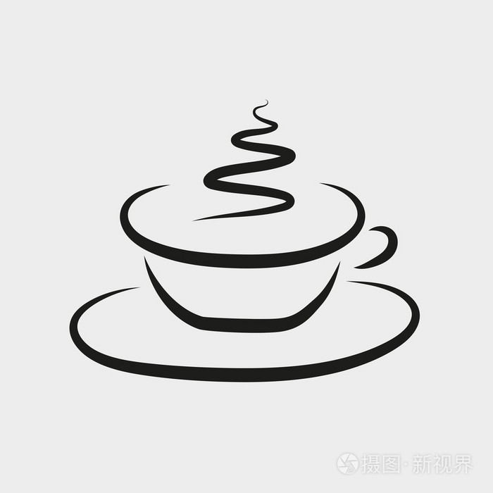 抽象的矢量绘图的一杯咖啡或茶