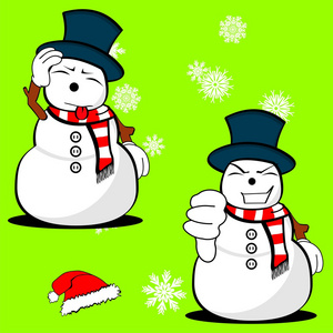 雪男人卡通圣诞节设置 pack01