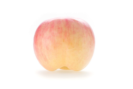 苹果红富士果形孤立在白色背景上的牙齿