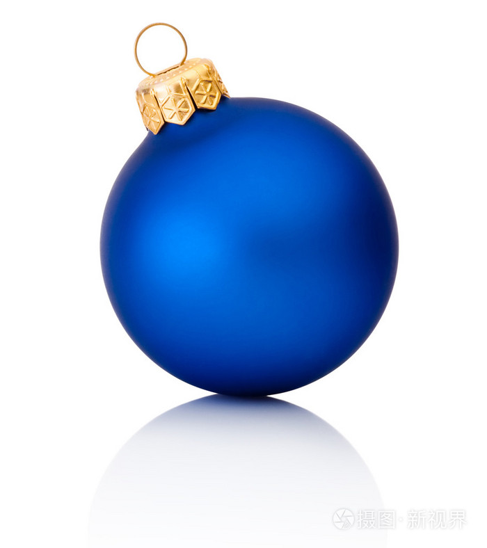 孤立在白色背景上的蓝色圣诞球照片-正版商用图片1h9xd3-摄图新视界
