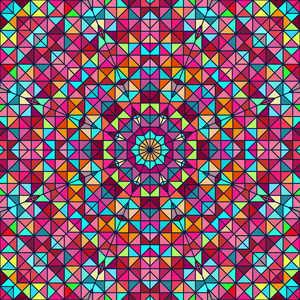 抽象炫彩的数字装饰花卉。几何对比