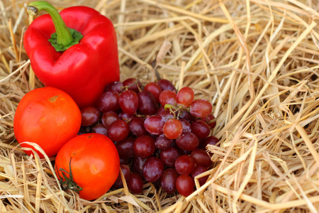 红辣椒，蔬菜和水果