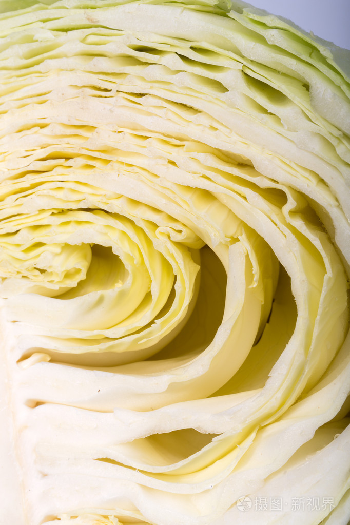 白切白菜切白菜露出里面卷曲的表面纹理
