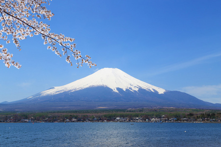 富士山在山中湖，日本