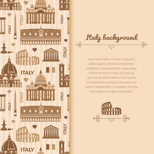 意大利背景与文本的空间的地标