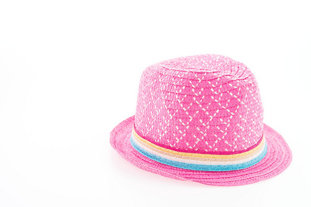 孤立的粉红色草帽