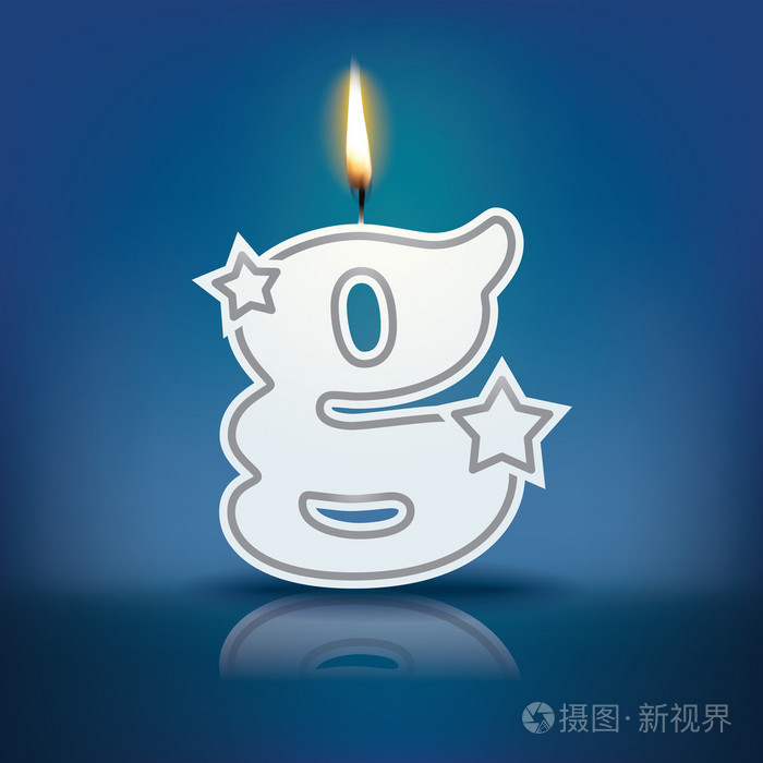 带火焰的蜡烛字母 g