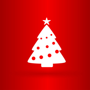 红色背景上的圣诞树