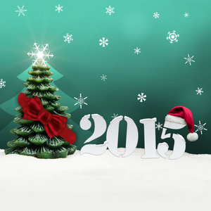 圣诞树新年快乐 2015年绿松石