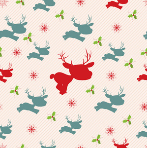 圣诞无缝模式与鹿图片