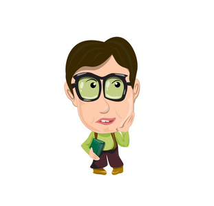 书呆子卡通男孩照片