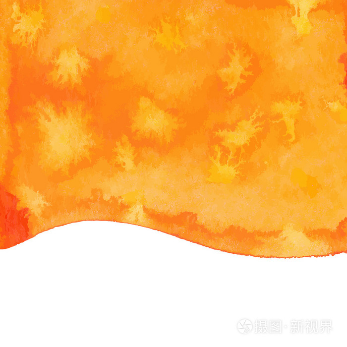 橙色水彩颜料矢量背景