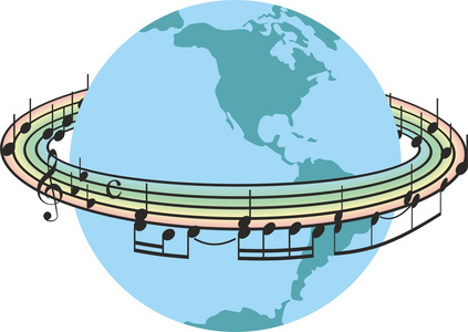 彩虹音乐环绕行星地球