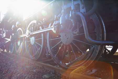 蒸气机车的太阳耀光图片