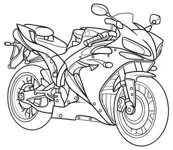 素描摩托车照片