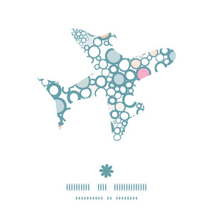 矢量七彩的泡泡飞机轮廓模式框架