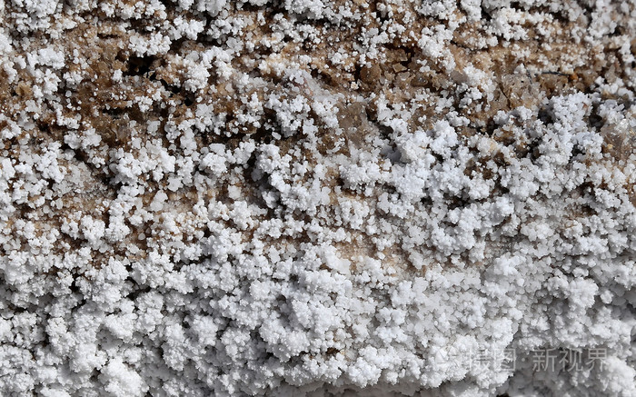 在海岸的死海jordan的盐结晶