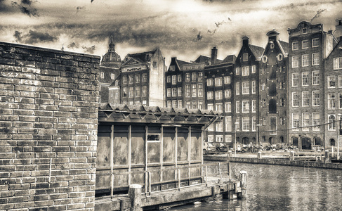 阿姆斯特丹市运河和建筑物