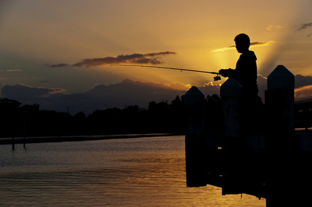 垂钓剪影图片