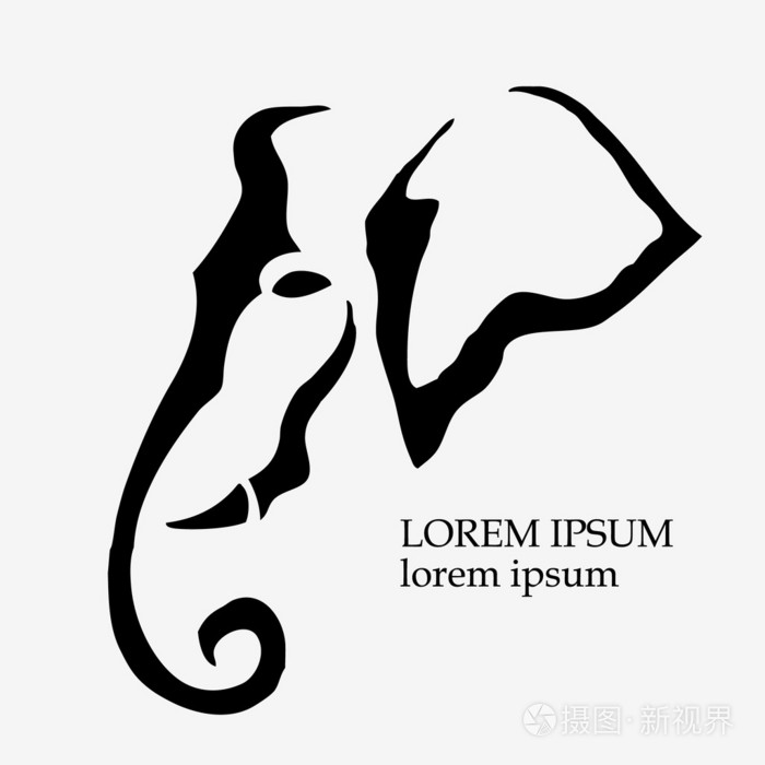 抽象的大象徽标