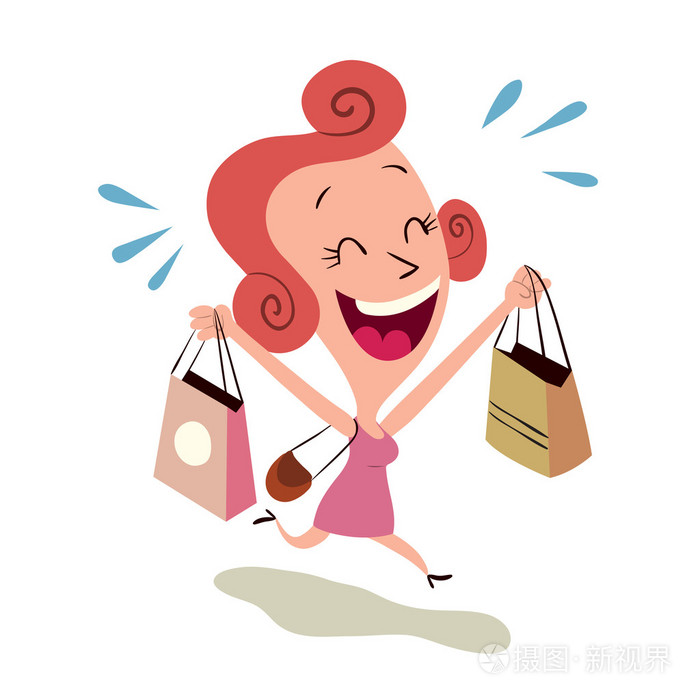 快乐的女人购物
