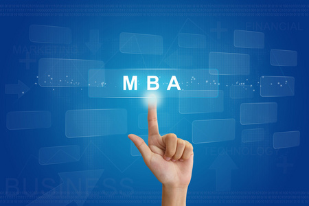 手压 Mba 或工商管理硕士的按钮