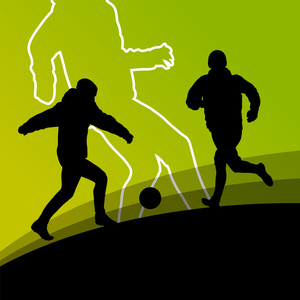 足球足球球员活跃年轻和健康的男性运动 silho