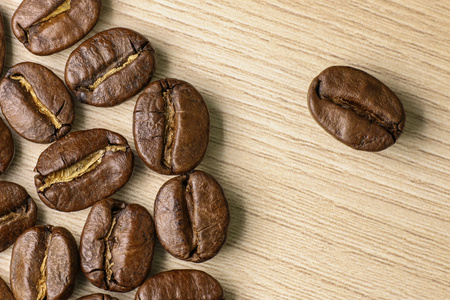 咖啡豆的特写。宏观