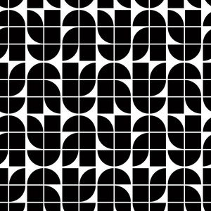 黑白抽象几何无缝图案对比