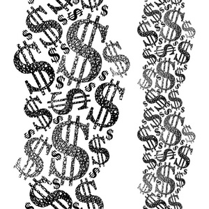 钱主题无缝模式 垂直构图 美元象征