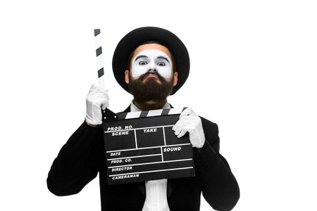 与电影局图像 mime 的男人