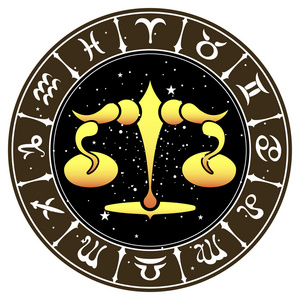 天枰座符号模式星座天平座,矢量图照片