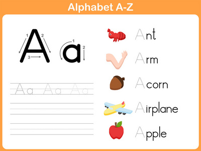 字母表跟踪工作表 写作 AZ