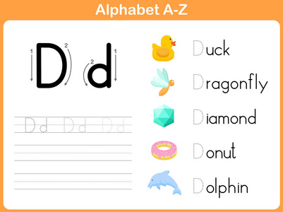 字母表跟踪工作表 写作 AZ