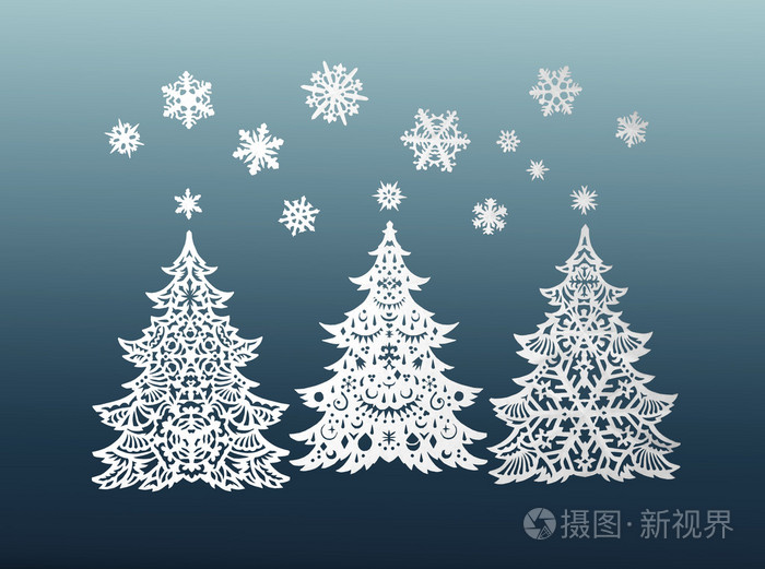 本文圣诞树和雪花