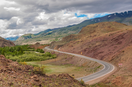 山，岩石，红色的石头，道路，景观