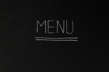 黑板上用粉笔写的菜单标题