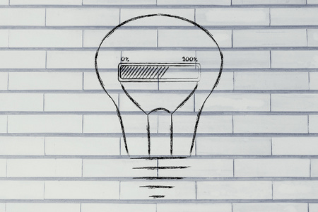 有趣的灯泡与进度栏里面，创新和新的想法