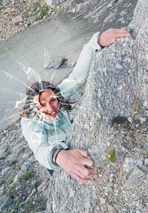 女性登山者