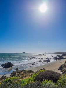 太平洋海岸线美丽的风景，大苏尔