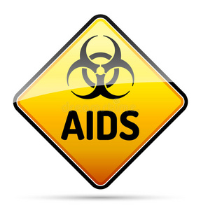 艾滋病hiv生物危害病毒危险标志的反思与阴影照片