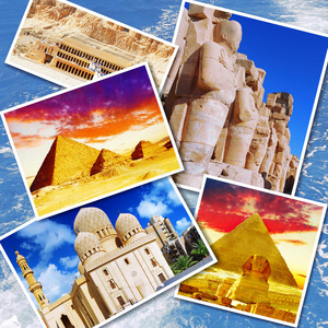 美丽埃及的拼贴画。