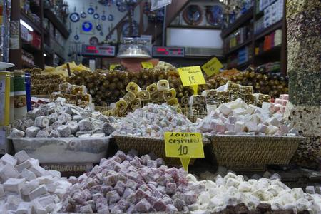 土耳其伊斯坦布尔的埃及香料市场