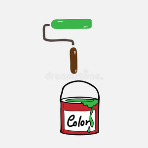 油漆罐和油漆辊