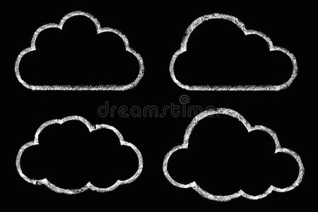 用粉笔画云照片